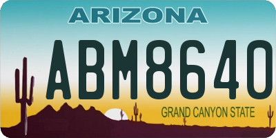 AZ license plate ABM8640