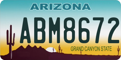 AZ license plate ABM8672