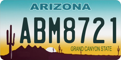 AZ license plate ABM8721