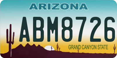 AZ license plate ABM8726