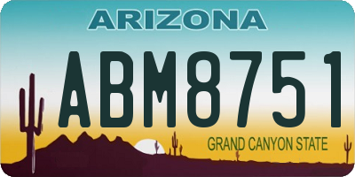 AZ license plate ABM8751
