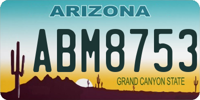 AZ license plate ABM8753