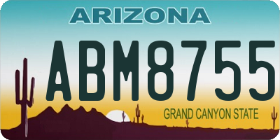 AZ license plate ABM8755