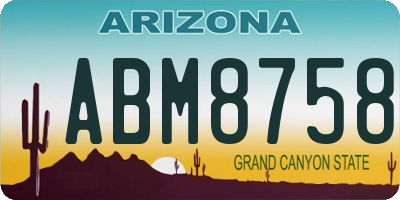 AZ license plate ABM8758