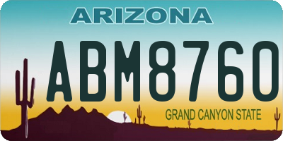 AZ license plate ABM8760