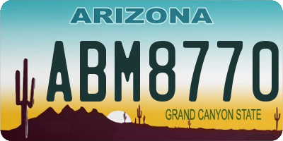 AZ license plate ABM8770