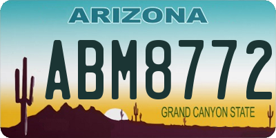 AZ license plate ABM8772