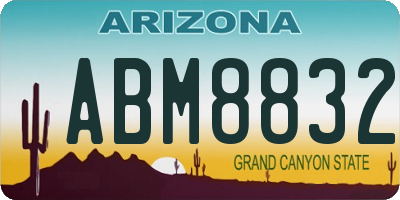 AZ license plate ABM8832