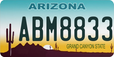 AZ license plate ABM8833
