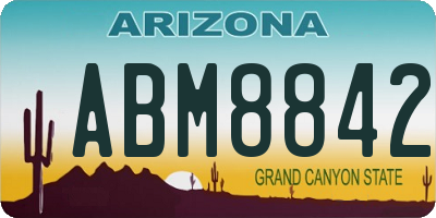 AZ license plate ABM8842