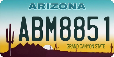 AZ license plate ABM8851