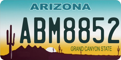 AZ license plate ABM8852