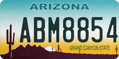 AZ license plate ABM8854