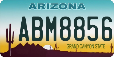 AZ license plate ABM8856