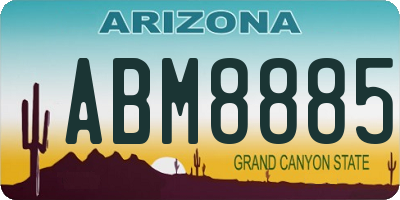 AZ license plate ABM8885