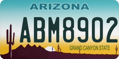 AZ license plate ABM8902