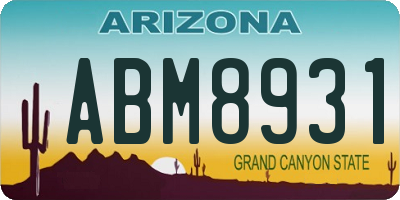 AZ license plate ABM8931