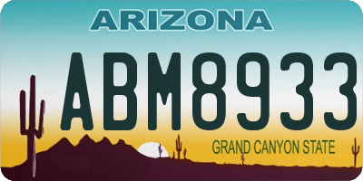 AZ license plate ABM8933