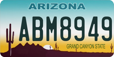 AZ license plate ABM8949