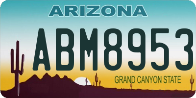 AZ license plate ABM8953