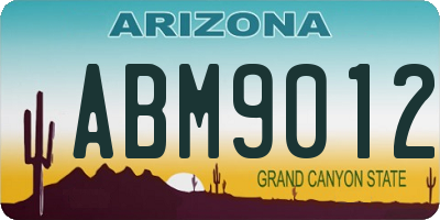AZ license plate ABM9012