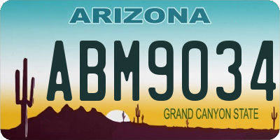 AZ license plate ABM9034
