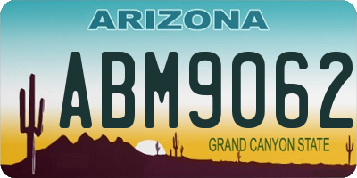 AZ license plate ABM9062