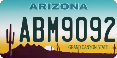 AZ license plate ABM9092