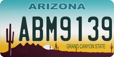 AZ license plate ABM9139