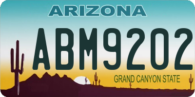 AZ license plate ABM9202