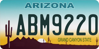 AZ license plate ABM9220