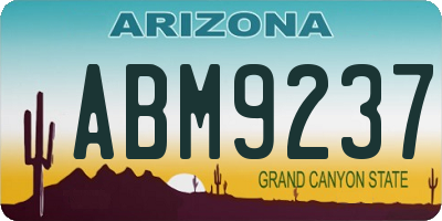 AZ license plate ABM9237