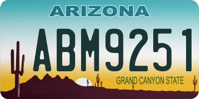 AZ license plate ABM9251