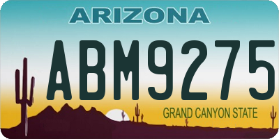 AZ license plate ABM9275