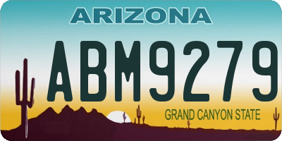 AZ license plate ABM9279