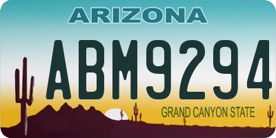AZ license plate ABM9294