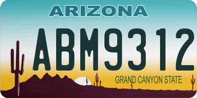 AZ license plate ABM9312