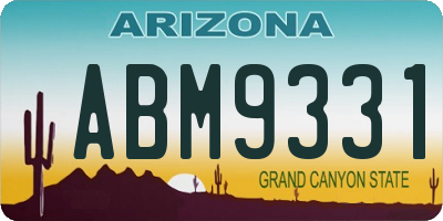AZ license plate ABM9331