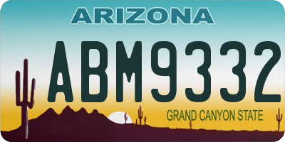 AZ license plate ABM9332