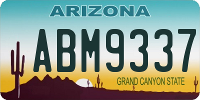 AZ license plate ABM9337