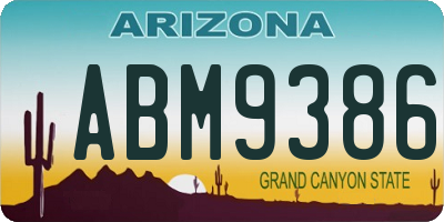 AZ license plate ABM9386