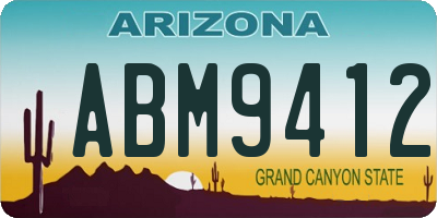 AZ license plate ABM9412