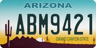 AZ license plate ABM9421