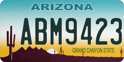 AZ license plate ABM9423