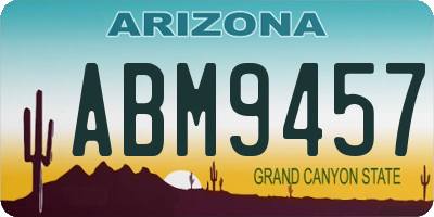 AZ license plate ABM9457