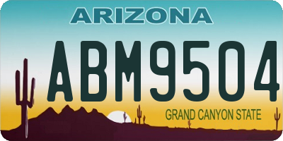 AZ license plate ABM9504