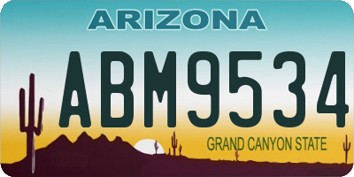 AZ license plate ABM9534