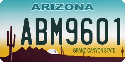 AZ license plate ABM9601