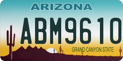 AZ license plate ABM9610