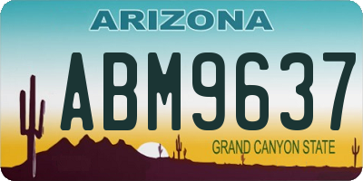 AZ license plate ABM9637